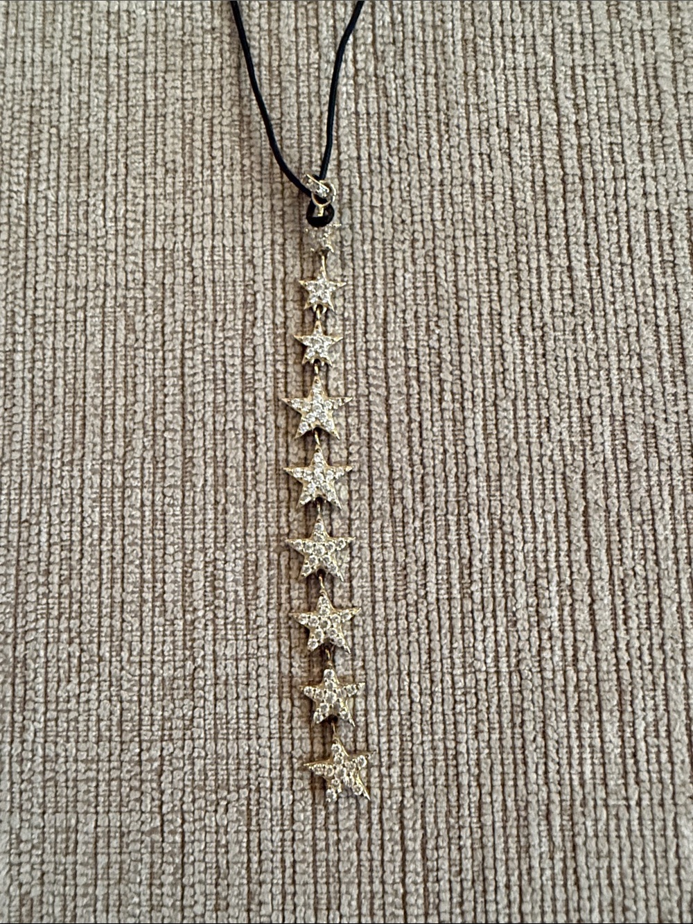 Star Drop Pendant Necklace in Black and Gold